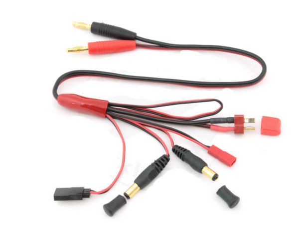 Adapter MULTI Banan 4mm - JR/JACK 2,1mm/JACK 2,5mm/BEC/DEAN