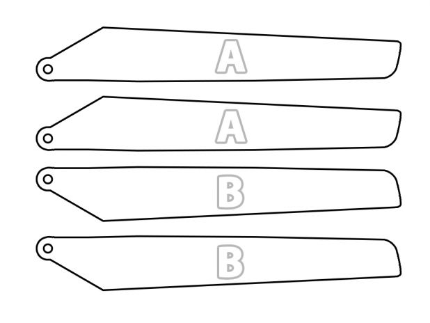 Komplet Łopat A+B 250mm x 40mm x 2mm (Pro Rapid)