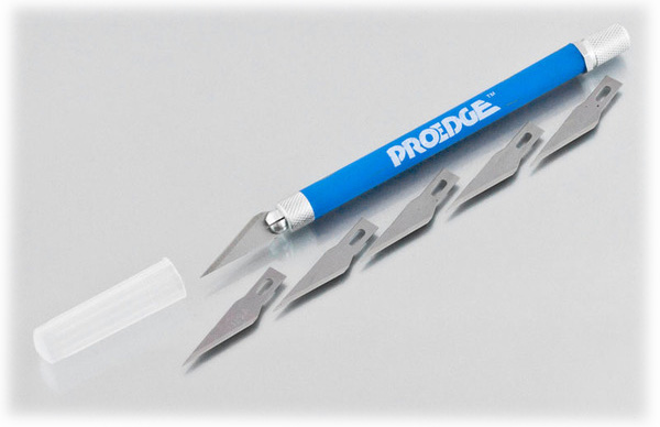 Proedge - Nóż #4 Grip Soft Handle (niebieski) + 5 ostrzy #11 (tuba) [#35041]