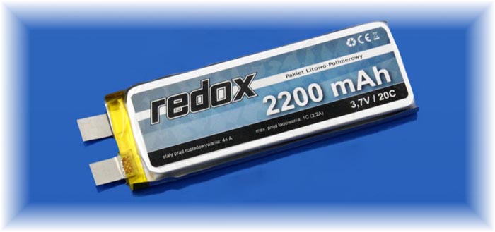 Ogniwo Redox LiPo 3,7V 2200mAh 20c