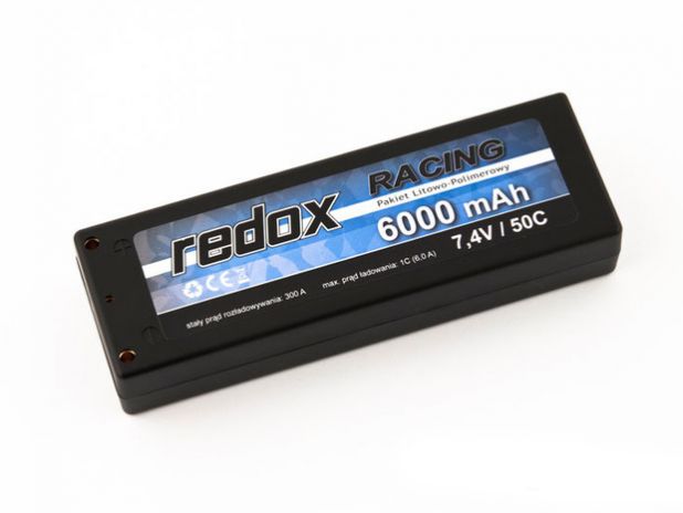 Pakiet Akumulator Samochodowy Redox Lipo 7,4V 6000mAh 50C