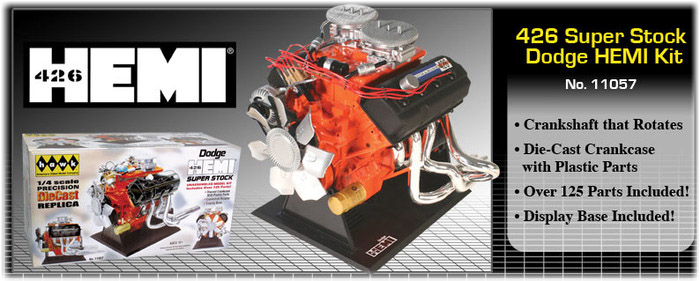 Model Plastikowy Do Sklejania HAWK (USA) Silnik V8 426 Dodge HEMI Super Stock