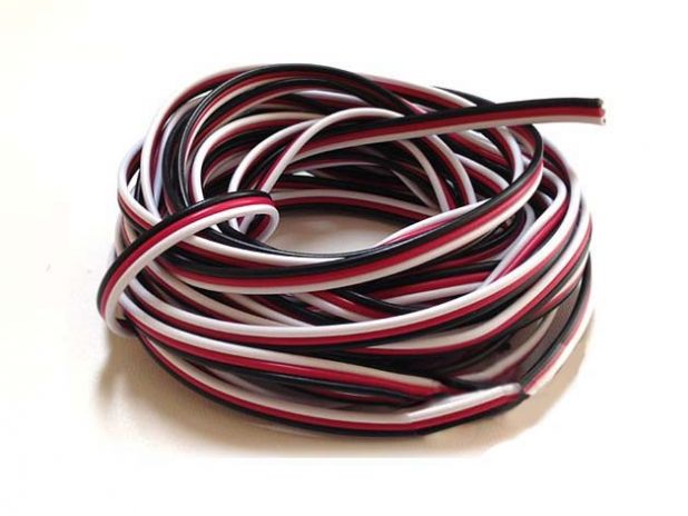 Przewód serwa trójżyłowy 3 x 0,13 mm/1 mb płaski (FUTABA)