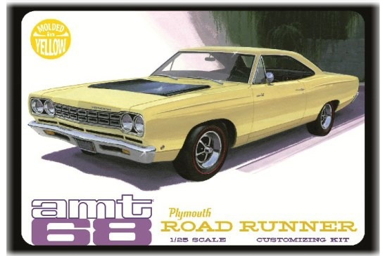 Model Plastikowy Do Sklejania AMT (USA) - 1968  Plymouth Roadrunner Yellow