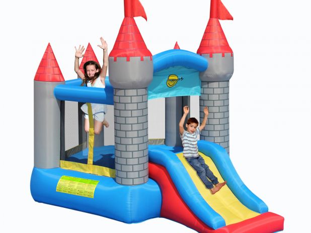 Zamek Pięciokątny Ze Zjeżdżalnią Zamek Dmuchany HappyHop
