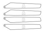 Komplet Łopat A+B 250mm x 40mm x 2mm (Pro Rapid)